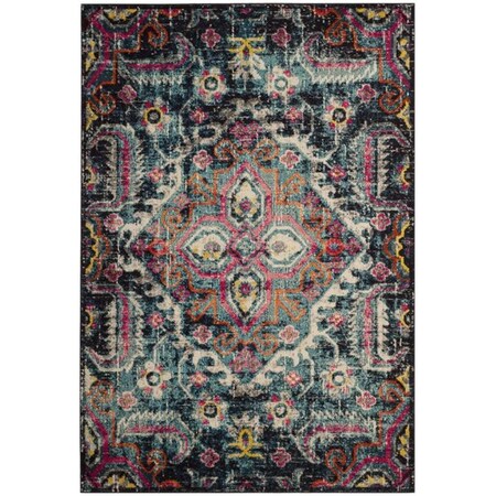 Safavieh 6 ft. - 7 in. x 9 ft. - 2 in. Monaco Power Loomed Rug Medium Rectangle - Blue & Fuchsia MNC252J-6